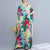 V-Ausschnitt Floral Signature Baumwollrobe Chinesischer Stil Freizeitkleid Boho Kleid