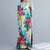 V-Ausschnitt Floral Signature Baumwollrobe Chinesischer Stil Freizeitkleid Boho Kleid