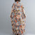 V Neck Floral Signature Cotton Robe Chinese Style Casual Dress Boho Dress