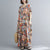 V Neck Floral Signature Cotton Robe Chinese Style Casual Dress Boho Dress