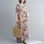 V Neck Floral Signature Cotton Robe Chinese Style Casual Dress Boho Dress