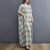 V Neck Floral Signature Cotton Robe Chinese Style Casual Dress Boho Dress