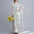 Robe en coton à signature florale à col en V Robe décontractée de style chinois Robe Boho