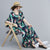 V Neck Floral Signature Cotton Robe Chinese Style Casual Dress Boho Dress