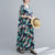 V Neck Floral Signature Cotton Robe Chinese Style Casual Dress Boho Dress
