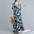 V Neck Floral Signature Cotton Robe Chinese Style Casual Dress Boho Dress