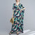 V Neck Floral Signature Cotton Robe Chinese Style Casual Dress Boho Dress