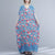 Traje de algodón con firma floral Vestido informal de estilo chino Vestido boho