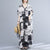 Abstract Graphics Pattern Signature Cotton Robe Chinese Style Casual Dress Boho Dress