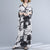 Abstract Graphics Pattern Signature Cotton Robe Chinese Style Casual Dress Boho Dress