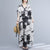 Abstract Graphics Pattern Signature Cotton Robe Chinese Style Casual Dress Boho Dress