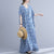 Floral Signature Cotton Robe Chinese Style Casual Dress Boho Dress