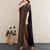 Stripes Pattern Signature Cotton Robe Chinese Style Casual Dress Boho Dress