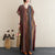 Stripes Pattern Signature Cotton Robe Chinese Style Casual Dress Boho Dress