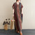 Stripes Pattern Signature Cotton Robe Chinese Style Casual Dress Boho Dress