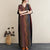 Patrón de rayas Traje de algodón de la firma Vestido informal de estilo chino Vestido boho