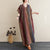 Stripes Pattern Signature Cotton Robe Chinese Style Casual Dress Boho Dress