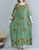 Round Neck Floral Robe Chinese Style Casual Dress Boho Dress