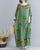 Round Neck Floral Robe Chinese Style Casual Dress Boho Dress
