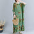 Round Neck Floral Robe Chinese Style Casual Dress Boho Dress