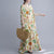 V Neck Floral Robe Chinese Style Casual Dress Boho Dress