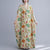 V-Ausschnitt Blumenrobe im chinesischen Stil Freizeitkleid Boho-Kleid