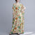 V-Ausschnitt Blumenrobe im chinesischen Stil Freizeitkleid Boho-Kleid