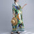 V Neck Floral Robe Chinese Style Casual Dress Boho Dress