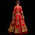 Floral Embroidery Pleated Skirt Traditional Chinese Wedding Suit