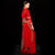 Dragon & Phoenix Embroidery Pleated Skirt Retro Chinese Wedding Suit