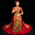 Phoenix Embroidery Pleated Skirt Retro Chinese Wedding Suit