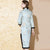Robe chinoise rembourrée Cheongsam à manches 3/4 avec bord en fourrure et brocart floral