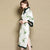 Mandarin Sleeve Fur Edge Tea Length Cheongsam Wadded Chinese Dress