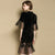 Ruffle Sleeve Floral Embroidery Velvet & Tulle Joint Cheongsam Dress