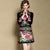 3/4 Sleeve Knee Length Velvet Cheongsam Full of Embroidery