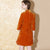 Knee Length 3/4 Sleeve Retro Wadded Cheongsam Chinese Dress