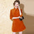 Knee Length 3/4 Sleeve Retro Wadded Cheongsam Chinese Dress