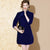Knee Length 3/4 Sleeve Retro Wadded Cheongsam Chinese Dress