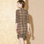 Asymmetric Hem Plaids & Checks Pattern Cheongsam Chinese Dress