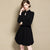 Key Hole Neck Floral Lace Cheongsam Top Little Black Dress