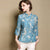 Blusa estilo chino con parte superior de cheongsam de algodón con firma floral