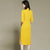 Signature Cotton Tea Length Half Sleeve Bodycon Cheongsam Chinese Dress