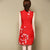 Floral Embroidery Mulberry Silk Knee Length Cheongsam Chinese Dress