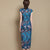 Signature Cotton Tea Length Cheongsam Floral Chinese Dress