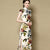 Cap Sleeve Tea Length Floral Mulberry Silk Cheongsam Chinese Dress