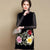Sleeveless Knee Length Floral Embroidery Cheongsam Top Chinese Dress