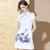 Mandarin Collar Cranes Pattern Knee-length Cheongsam Chinese Dress