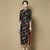 3/4 Sleeve Tea Length Traditional Floral Cheongsam Chinese Dress