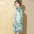 Real Silk 2-layers A-line Cheongsam Floral Chinese Dress