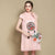 Floral Embroidery Organza Cheongsam Dress with Tassels